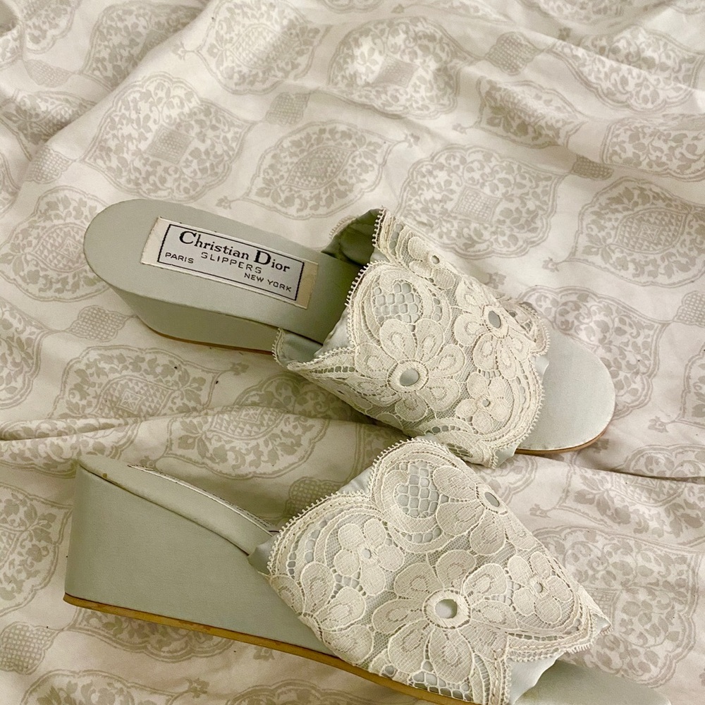 Christian Dior Vintage bedroom slippers size 6